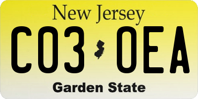 NJ license plate C03OEA