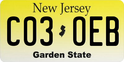 NJ license plate C03OEB