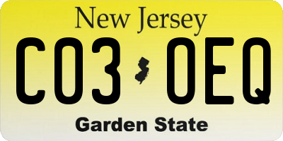 NJ license plate C03OEQ