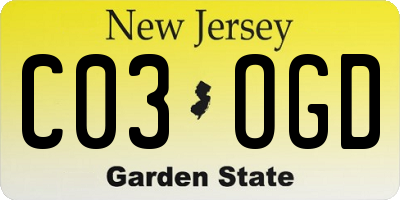 NJ license plate C03OGD