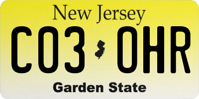 NJ license plate C03OHR