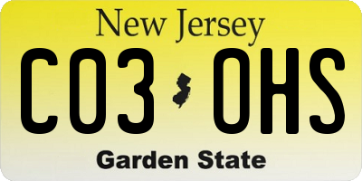 NJ license plate C03OHS