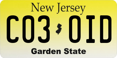 NJ license plate C03OID