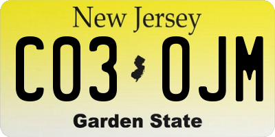 NJ license plate C03OJM
