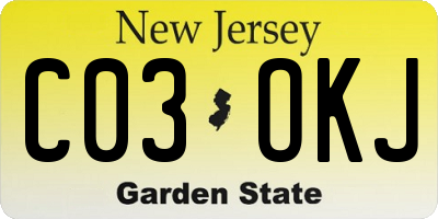 NJ license plate C03OKJ