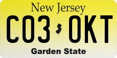 NJ license plate C03OKT