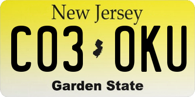 NJ license plate C03OKU