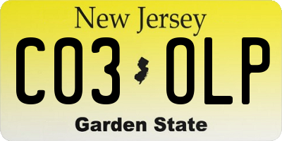 NJ license plate C03OLP