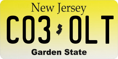 NJ license plate C03OLT