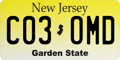 NJ license plate C03OMD