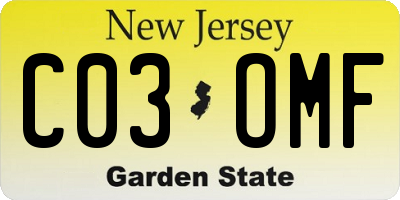 NJ license plate C03OMF
