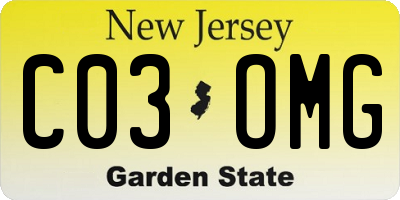 NJ license plate C03OMG