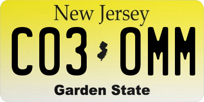 NJ license plate C03OMM