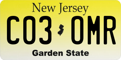 NJ license plate C03OMR