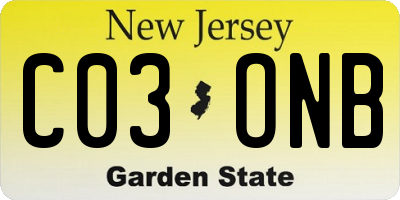 NJ license plate C03ONB