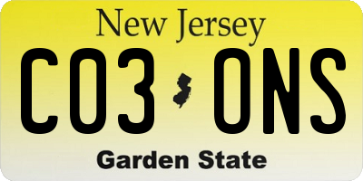 NJ license plate C03ONS