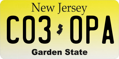NJ license plate C03OPA