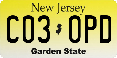 NJ license plate C03OPD