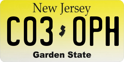 NJ license plate C03OPH