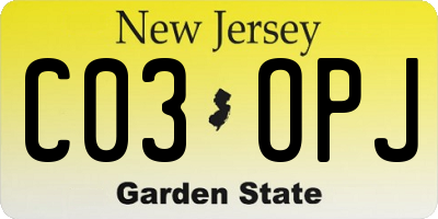 NJ license plate C03OPJ