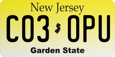 NJ license plate C03OPU