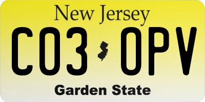 NJ license plate C03OPV