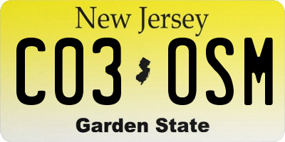 NJ license plate C03OSM