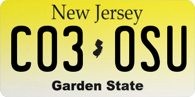 NJ license plate C03OSU