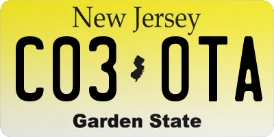 NJ license plate C03OTA