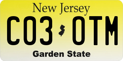 NJ license plate C03OTM