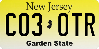 NJ license plate C03OTR