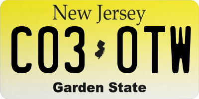 NJ license plate C03OTW