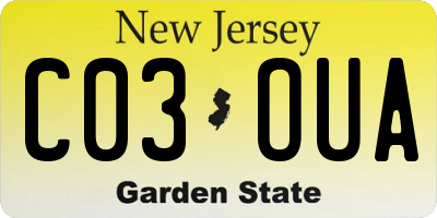 NJ license plate C03OUA