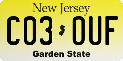 NJ license plate C03OUF