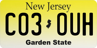 NJ license plate C03OUH