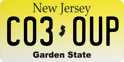 NJ license plate C03OUP