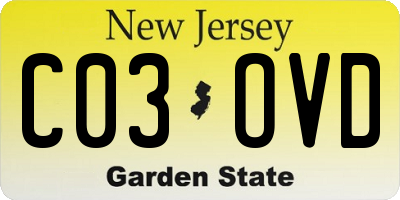 NJ license plate C03OVD