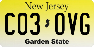 NJ license plate C03OVG