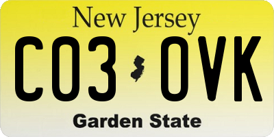 NJ license plate C03OVK