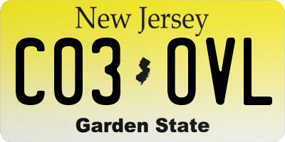NJ license plate C03OVL