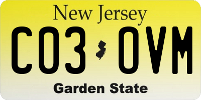 NJ license plate C03OVM