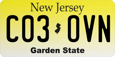 NJ license plate C03OVN