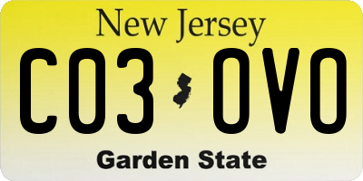 NJ license plate C03OVO