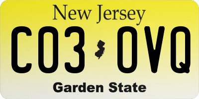 NJ license plate C03OVQ