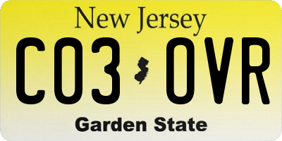 NJ license plate C03OVR
