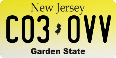 NJ license plate C03OVV