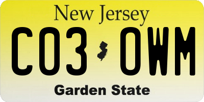 NJ license plate C03OWM