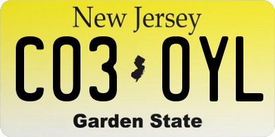 NJ license plate C03OYL