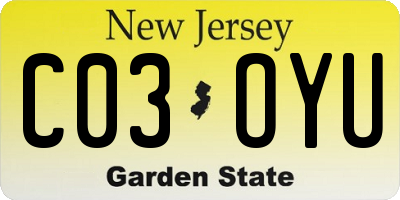NJ license plate C03OYU