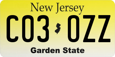 NJ license plate C03OZZ
